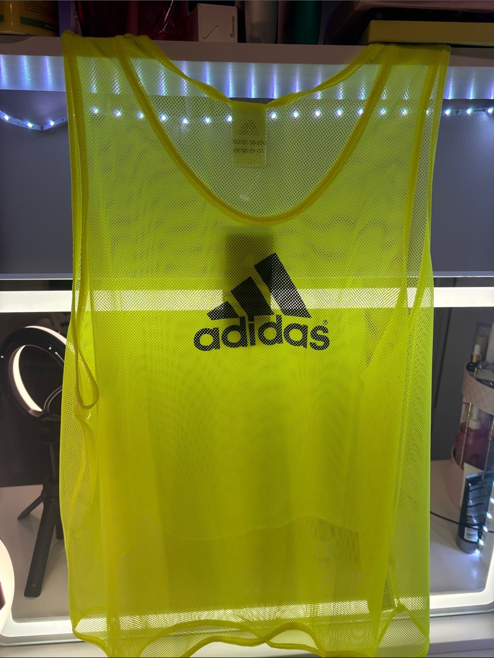 adidas Neon Yellow Kids Mesh Training Vest